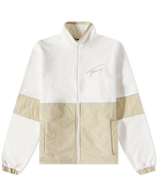 Tommy Hilfiger Denim Mixed Media Retro Jacket in Beige (Natural) for