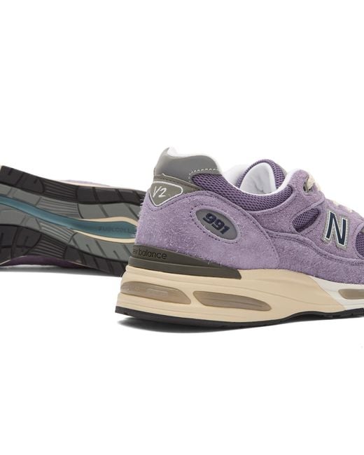 New Balance White 991V2 Sneaker