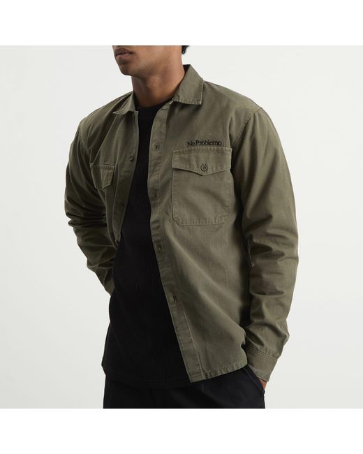 No Problemo Green Mini Problemo Ripstop Work Shirt for men