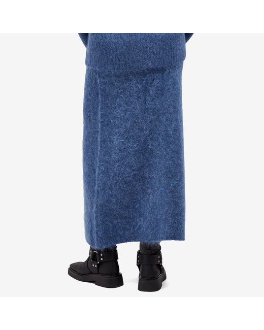 Holzweiler Blue Fure Fluffy Midi Skirt
