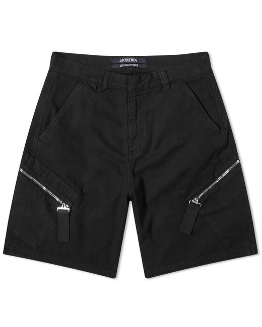 Jacquemus Black Marrone Cargo Shorts for men
