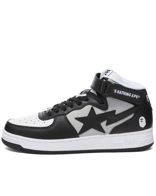 A Bathing Ape Leather Bape Sta Mid #2 M2 Sneakers in Black for Men | Lyst