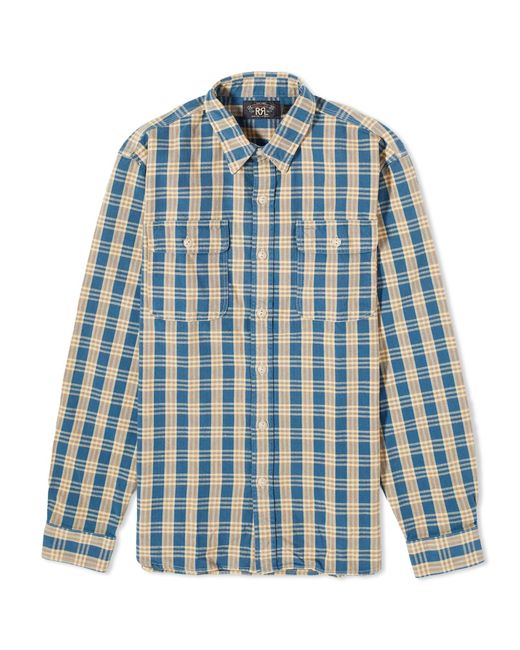 RRL Blue Matlock Check Shirt for men