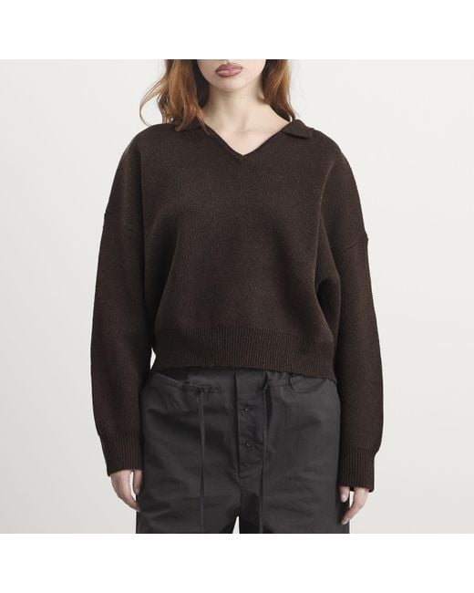 Deiji Studios Brown Collared Pullover