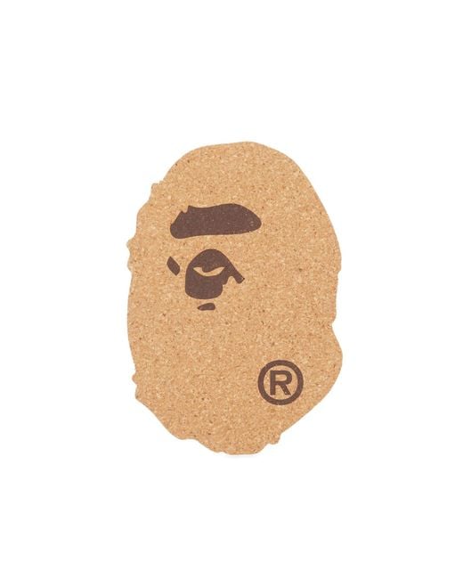 A Bathing Ape Natural Head Cork Coaster for men
