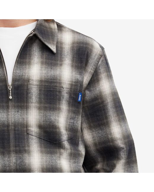 AWAKE NY Gray Brushed Flannel Shirt Jacket for men