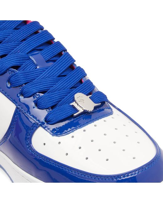 A Bathing Ape Blue Patent Leather Bape Sta Sneaker for men