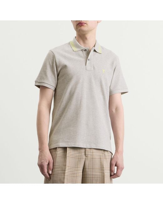AMI Gray Pique Adc Polo for men