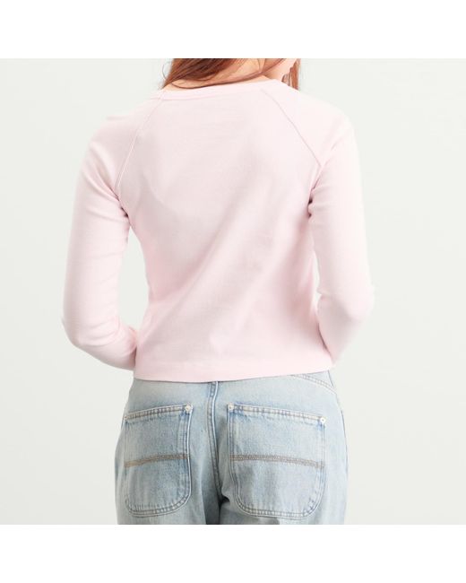 Fruity Booty Pink Round Neck Long Sleeve Top