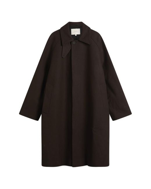 Studio Nicholson Black Raglan Wool Coat for men