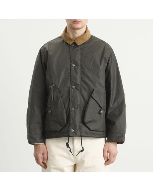 Barbour Gray Heritage+ Modified Endurance Wax Jacket for men
