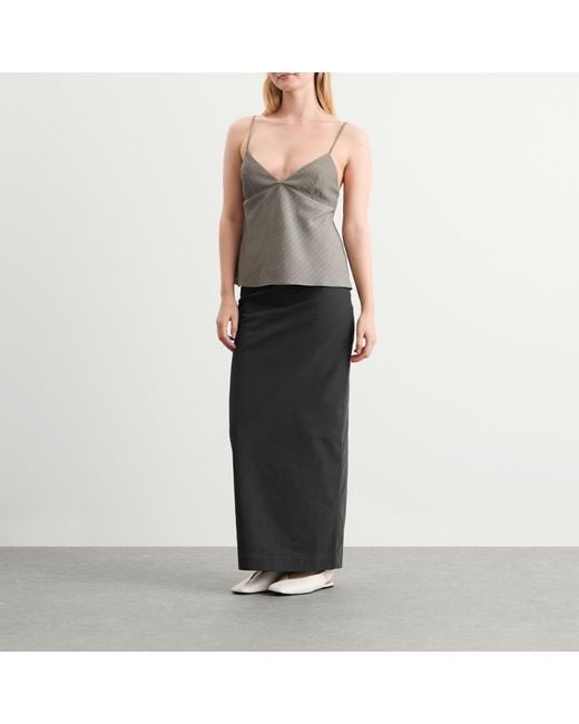 St. Agni Black Minimal Column Skirt