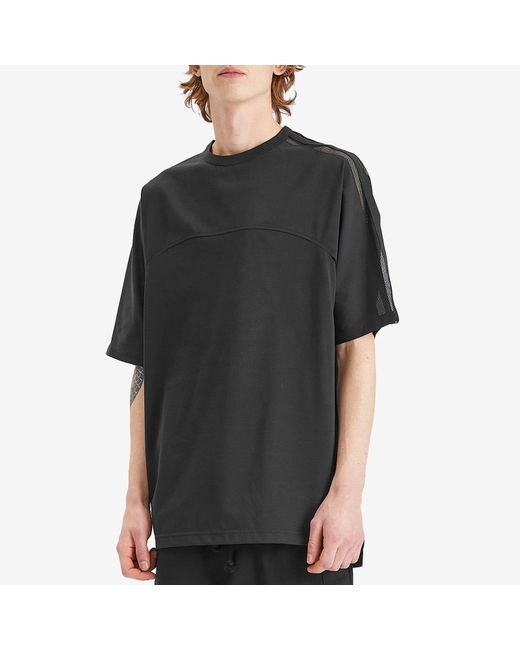 Y-3 Black Mesh 3 Stripe T-Shirt for men