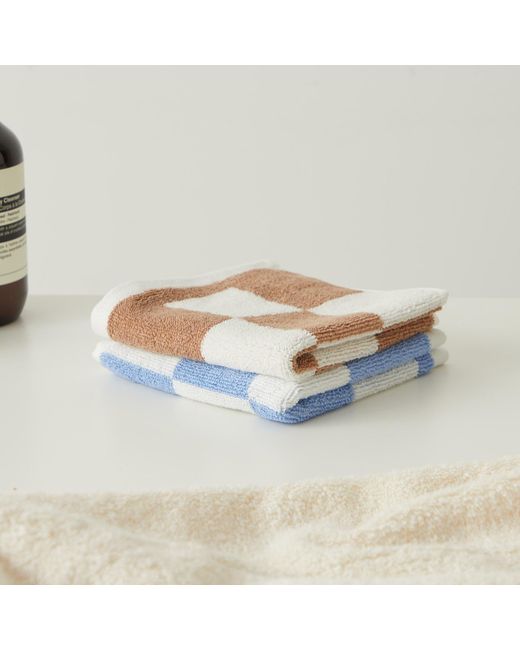 Hay White Check Wash Cloth