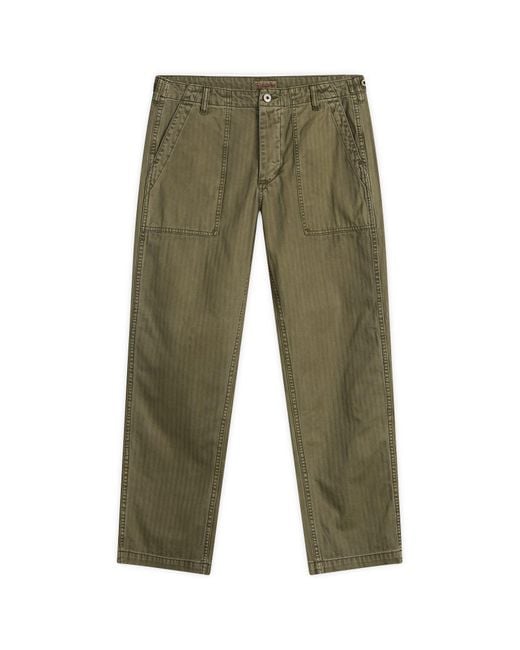 Dubbleware Green Herringbone Fatigue Pants for men