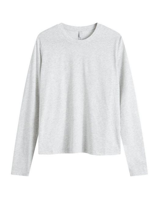Skims White Relaxed Tees Long Sleeve T-Shirt