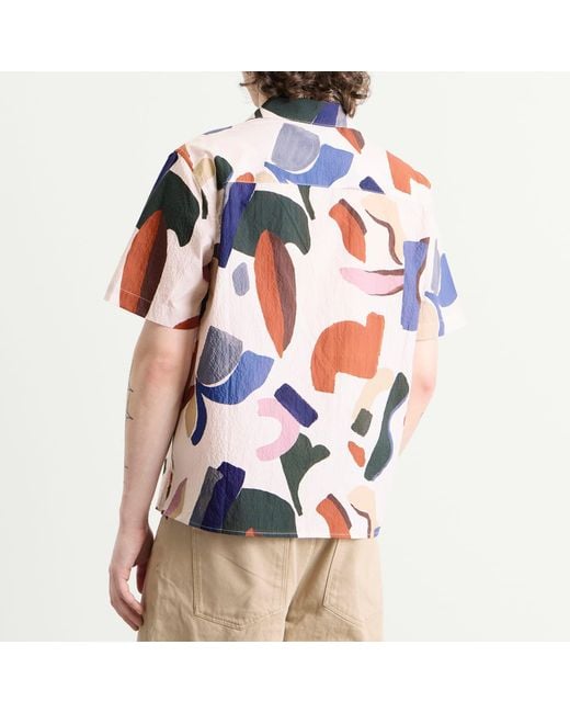 Wax London Multicolor Didcot Abstract Shapes Vacation Shirt for men
