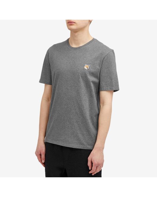 Maison Kitsuné Gray Fox Head Patch Regular T-Shirt for men