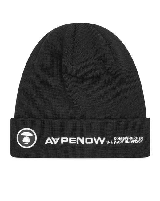 Aape By A Bathing Ape Black Aape Aape Now Beanie for men