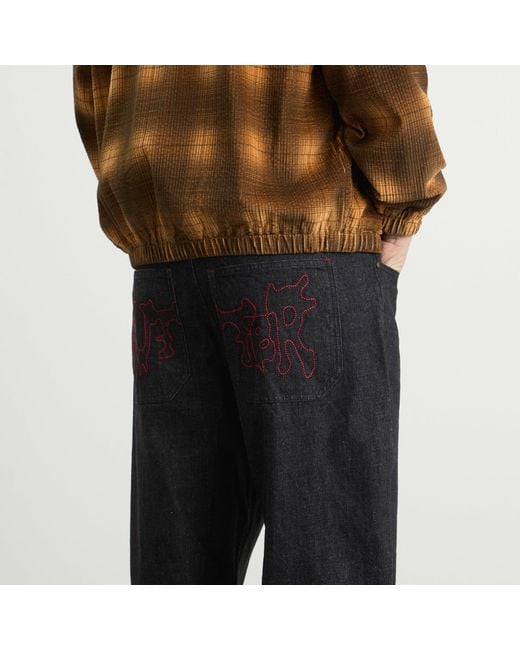 Butter Goods Blue Blotch Baggy Denim Jeans for men