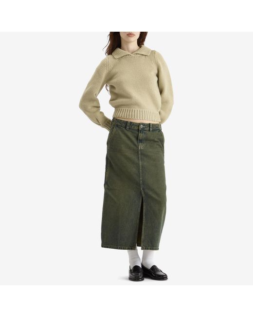 Dickies Green Midi Denim Carpenter Skirt