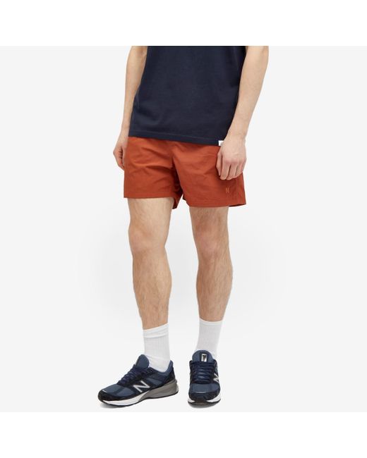 Norse Projects Red Hauge Swim Shorts for men