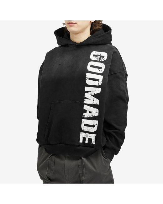 God Made Black Logo Hoodie for men