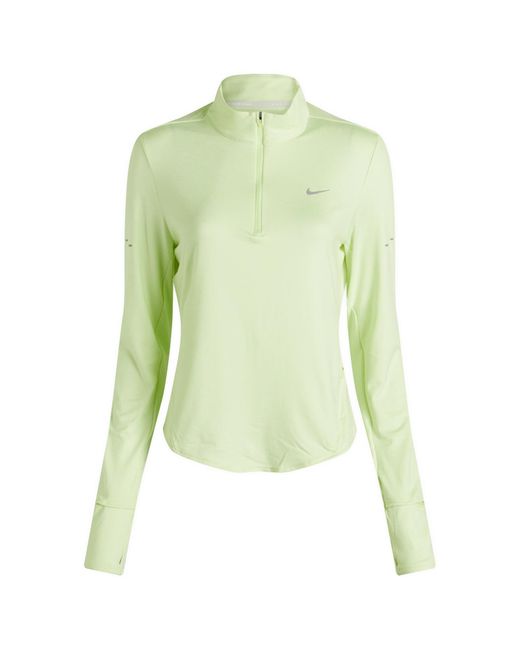 Nike Green Swift Dri-Fit Uv 1/4-Zip Running Top