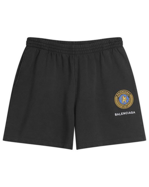 Balenciaga Black Uniform Merch Dry Molleton Shorts for men