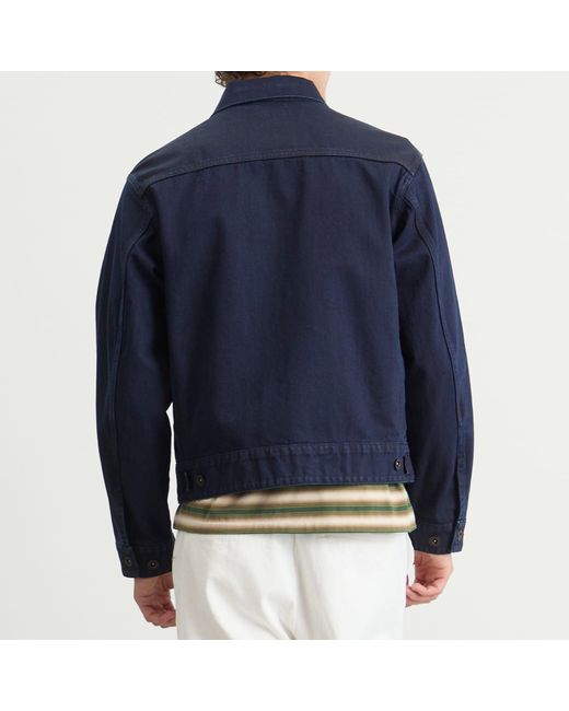 C P Company Blue Plated Denim Work Jacket for men