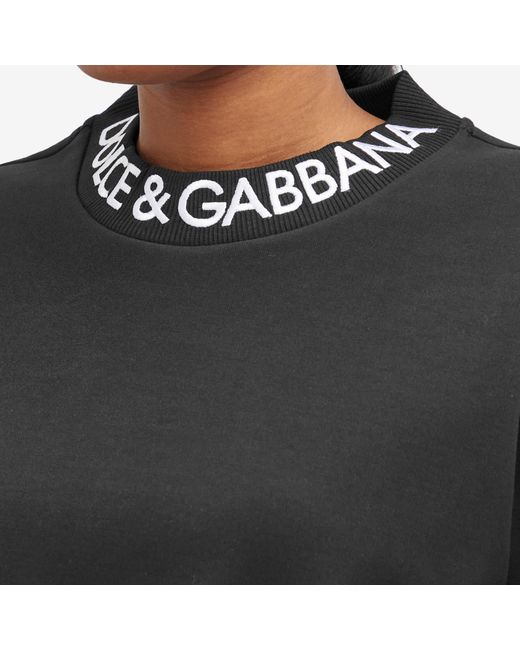Dolce & Gabbana Black Collar Logo Sweatshirt