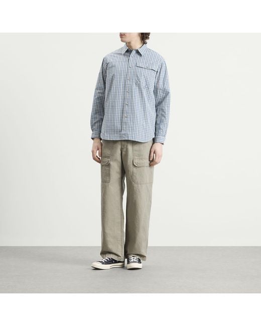 Gramicci Blue Poplin Millwood Shirt for men