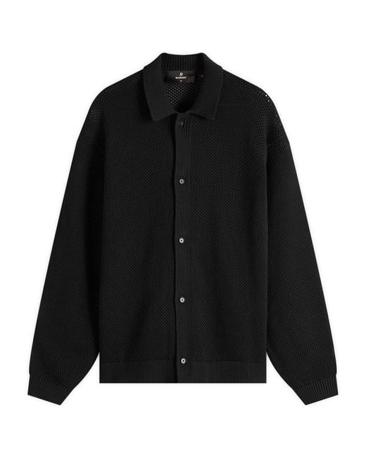Represent Black Long Sleeve Mesh Knit Shirt for men