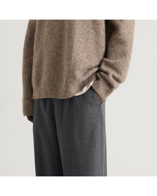 AMI Blue Wool Elasticated Trousers for men