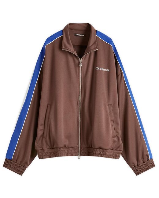 Cole Buxton Brown Contrast Tape Track Jacket for men