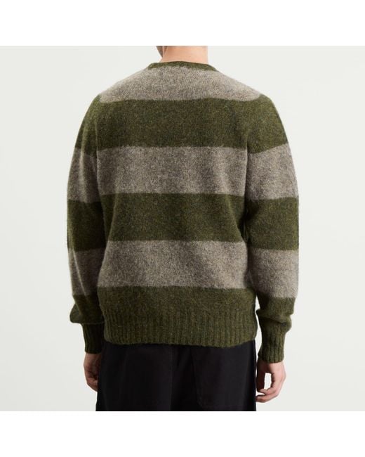YMC Green Suedehead Stripe Jumper for men