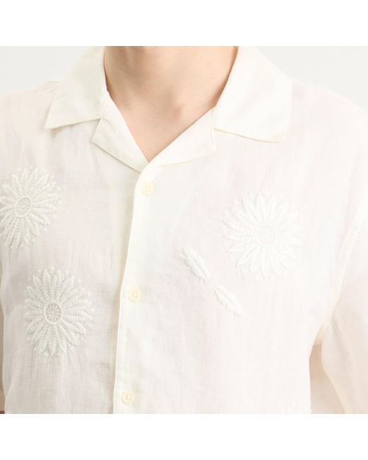 Wax London White Didcot Chunky Flower Vacation Shirt for men