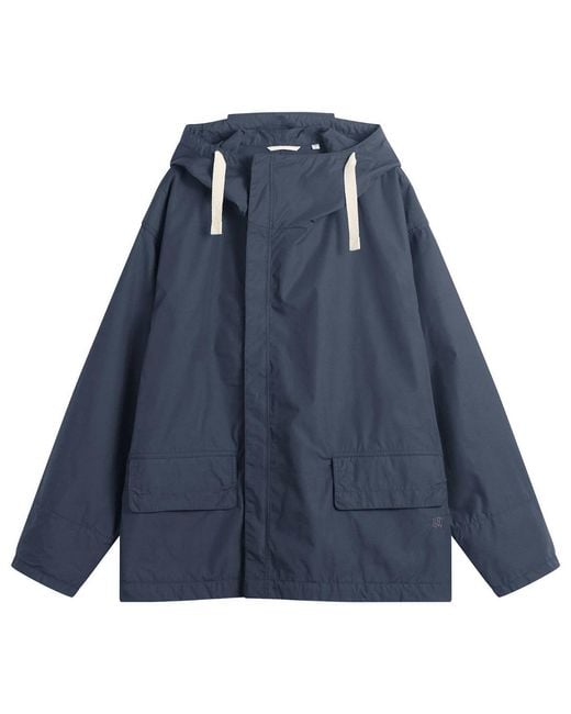 Nanamica Blue Hooded Deck Jacket for men