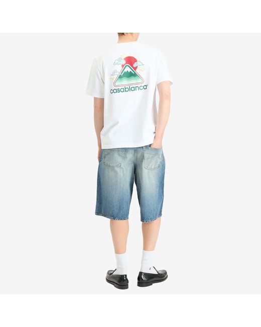 Casablanca White Montagne Ondulée Screen Printed T-Shirt for men