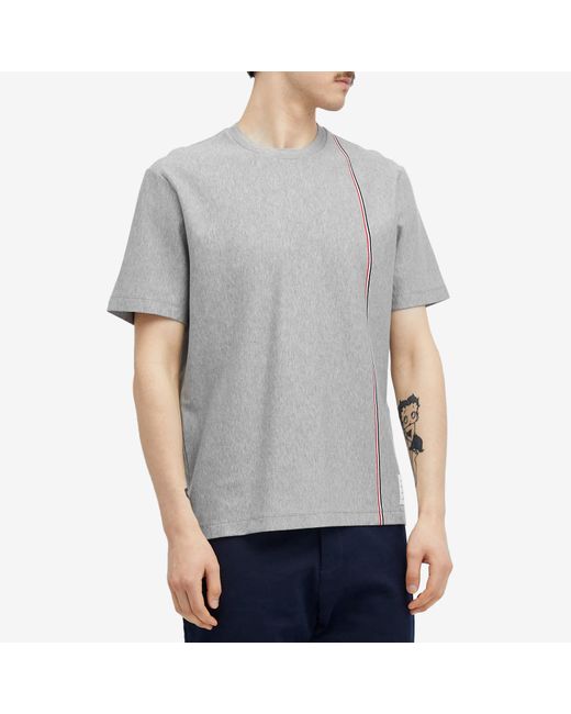Thom Browne Gray Engineered Rwb Stripe T-Shirt for men