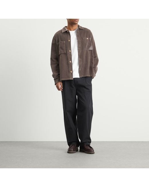 Folk Brown Anniversary Patch Overshirt for men