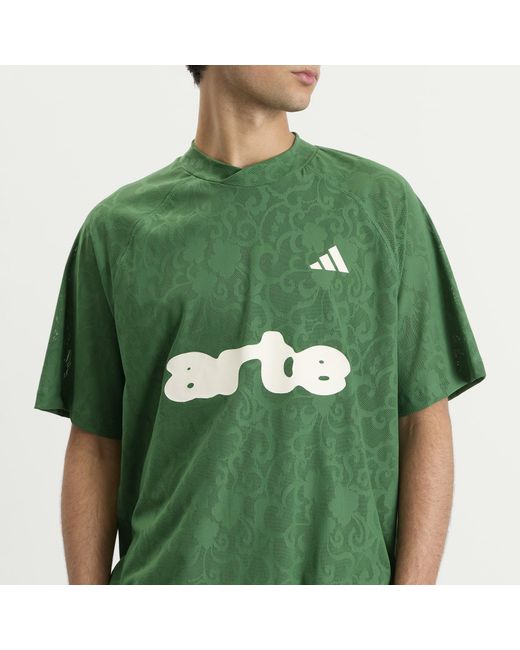 Adidas Green X Arte Engineered Lace Jersey T-Shirt for men