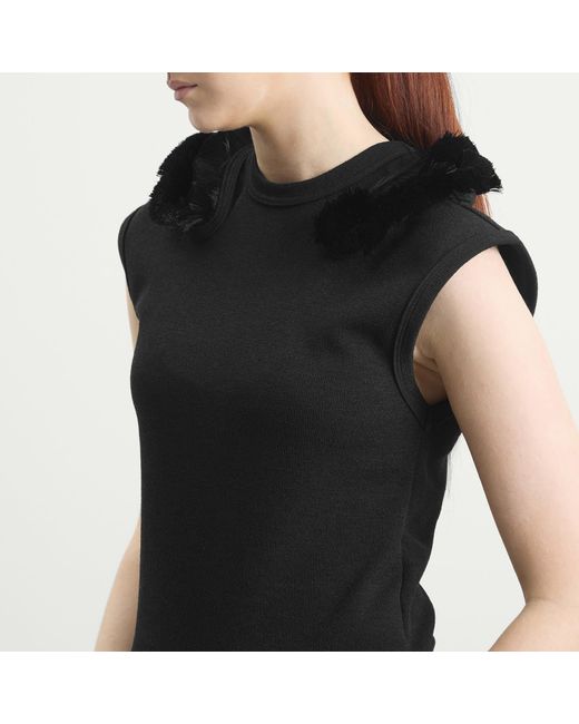 Toga Black Toga Double Face Jersey Sleeveless Top