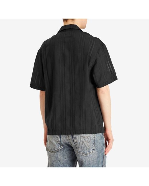 Represent Black Embroidered Bowling Shirt for men