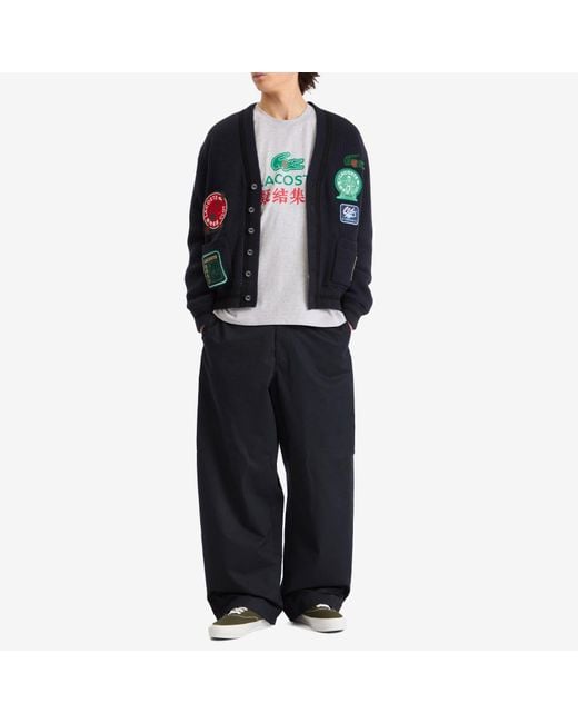 Lacoste Blue X Clot Reversible Patch Cardigan for men