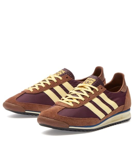 Adidas Originals Brown Sl 72 Og Nylon And Suede Sneakers for men