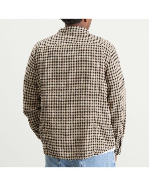 Corridor NYC Natural Fall Check Long Sleeve Shirt for men