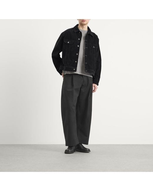 Studio Nicholson Black Derby Double Dye Corduroy Trucker Jacket for men