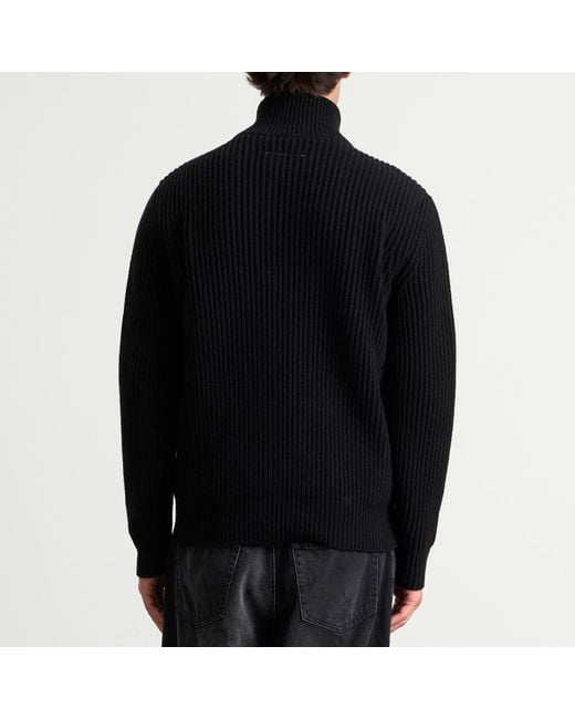 Maison Margiela Black Mm6 Zip Through Jumper for men