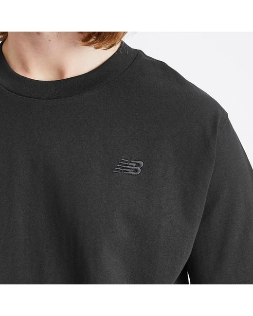 New Balance Black Nb Athletics Cotton T-Shirt for men
